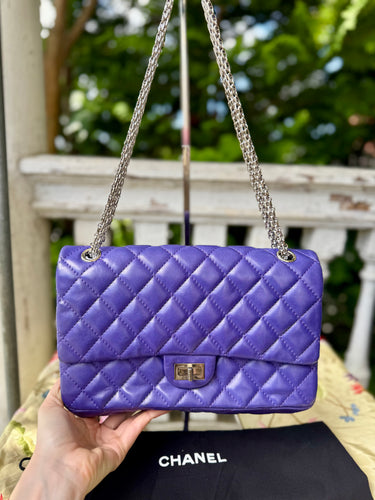 CHANEL Lambskin 2.55 Reissue 227 Flap Purple