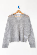 Load image into Gallery viewer, Matthew V-Neck Mohair Sweater: Icy Grey