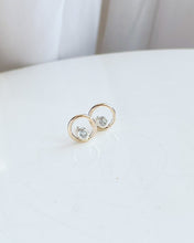 Load image into Gallery viewer, Luna Studs - White Topaz