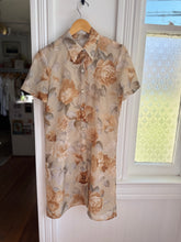 Load image into Gallery viewer, GG 90&#39;s Cream Sheer Floral Button Down Dress [L]
