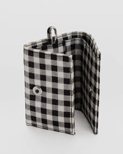 Load image into Gallery viewer, Snap Wallet - Black &amp; White Gingham