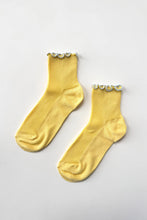 Load image into Gallery viewer, The Petite Ruffle Sock: Butter / Baby Blue