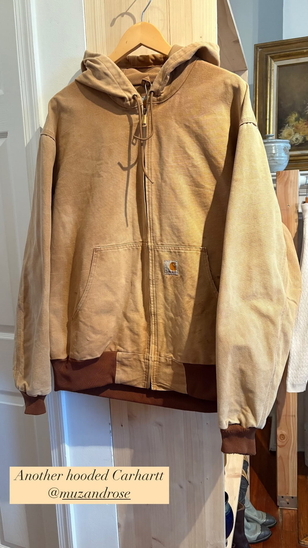 BNG Carhartt Faded Tan Hooded Jacket [XL] *as is