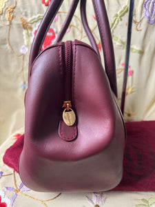CARTIER VTG Must Line Mini Boston Bag in Burgundy Leather