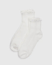 Load image into Gallery viewer, Lettuce Edge Sock Set of 2 - White