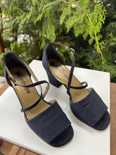 Load image into Gallery viewer, YSL Navy Heeled Sandals [6] [as is]