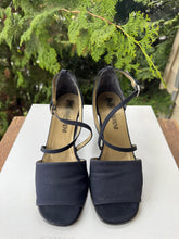 Load image into Gallery viewer, YSL Navy Heeled Sandals [6] [as is]