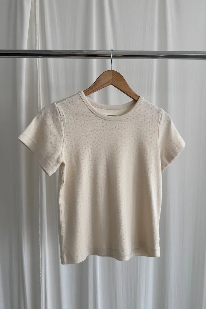 Pointelle Babe Tee - Naturel