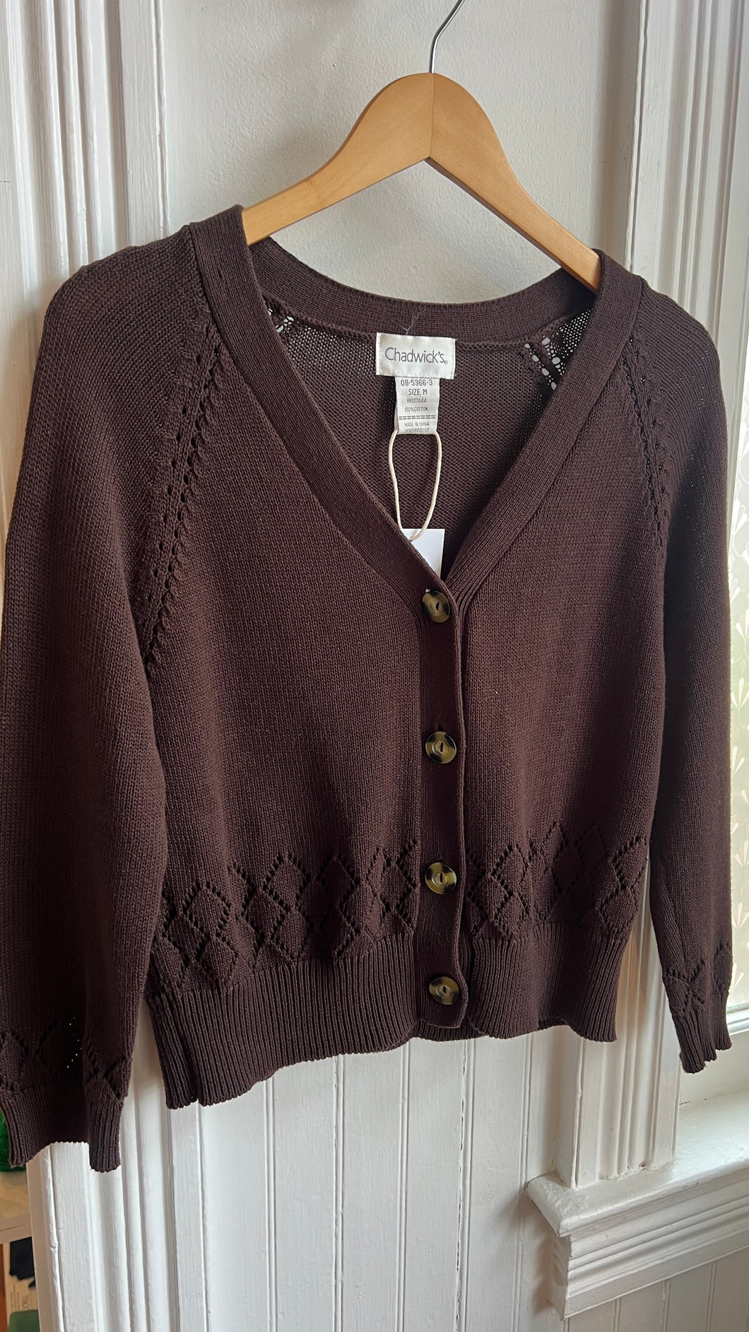 Chocolate Brown Cotton Cardi [M]