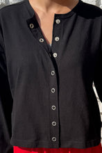 Load image into Gallery viewer, Soft Jersey Snap Cardigan: Black