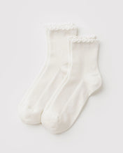 Load image into Gallery viewer, Lettuce Edge Sock Set of 2 - White