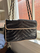 Load image into Gallery viewer, CHANEL Navy + Ivory Classic Flap Bag