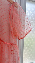 Load image into Gallery viewer, Cammie Dress - Coral Swiss Dot