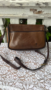 Vintage Coach Taupe Leather Made in NYC Crossbody 2839