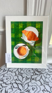 Coffee & Croissant Print - 8 x 10