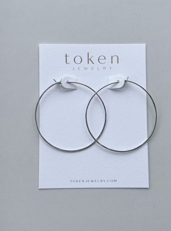 Sterling Silver Organic Hoops - Large