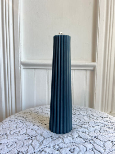 Petite Pillar Candle: Blue slate