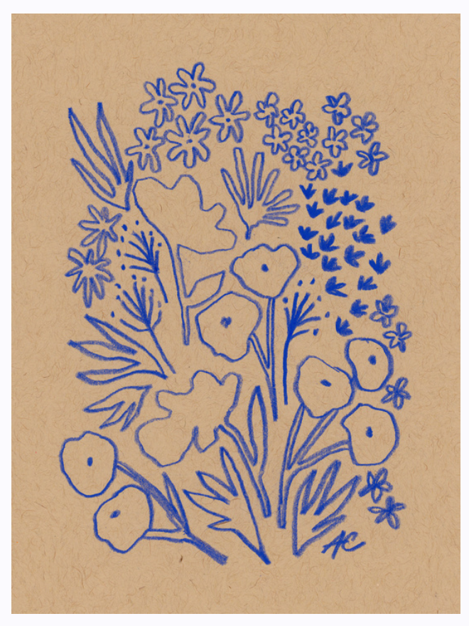 Flowers in Blue - 8 x 10