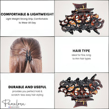 Load image into Gallery viewer, Parcelona French Beau Small Set of 2 Shell &amp; Black Jaw Hair Claw Clip