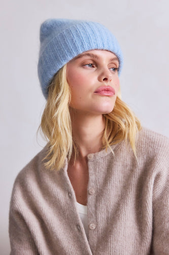 The Mohair Beanie - Sky Blue