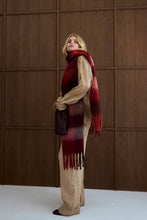 Load image into Gallery viewer, The Reykjavik Scarf - 100% Recycled - Red Blue Check