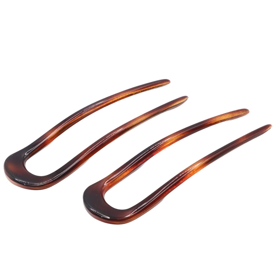 Set of 2 French Hair Pins: Tortoise Shell