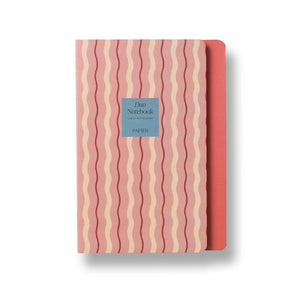 Pink Waves Stepped Softcover Lined Notebook