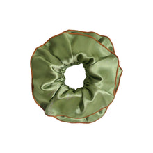 Load image into Gallery viewer, "Maxi Flower" Double-Layer Oversized Silk Scrunchie - Martini Olive