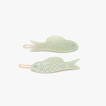 Load image into Gallery viewer, Jade Fish Hair Clip Barrette Set