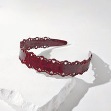 Load image into Gallery viewer, Lace Headband: Wine