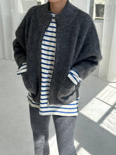Load image into Gallery viewer, Alpaca Zip Front Jacket - Charcoal