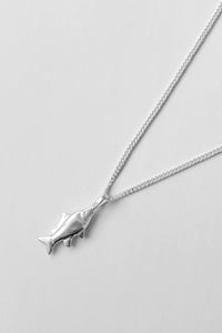 Lucky Fish Necklace: Sterling Silver / Slim Snake Chain