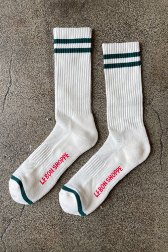 Extended Boyfriend Socks: Parchment