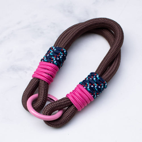Rope Bag Charm: Brown/Pink