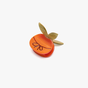 Mandarin Orange With Bow Mini Claw Clip