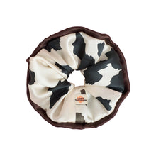 Load image into Gallery viewer, "Spot Chic" Oversized Silk Scrunchie - Cow Print