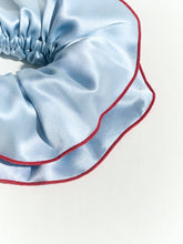 Load image into Gallery viewer, "Maxi Flower" Double-Layer Oversized Silk Scrunchie - Pastel Blue