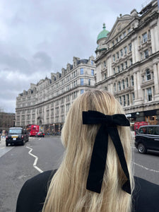 The Perfect Velvet Bow Barrette: Black