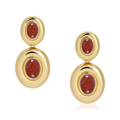 Avery Drop Earrings: Red Jasper