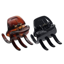 Load image into Gallery viewer, Parcelona French Classic Large Pony Cellulose Jaw Hair Claw for Women and Girls: Shell-Black