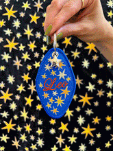 Load image into Gallery viewer, Leo Embroidered Retro Motel Keychain