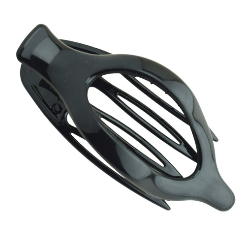 French Large Slide-In Hair Claw: Black