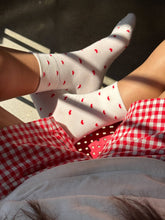 Load image into Gallery viewer, Sneaker Socks: Heart - White / Red