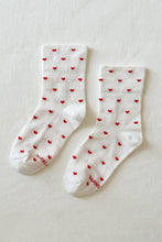 Load image into Gallery viewer, Sneaker Socks: Heart - White / Red