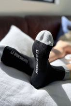 Load image into Gallery viewer, Color Block Girlfriend Socks (wholesale): Black Grey