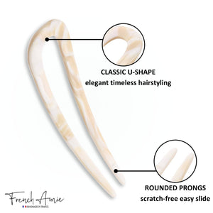 French Hair Pin: Pearl Ivory
