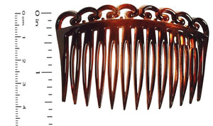 French Swirl Side Hair Combs (2 Pcs): Tortoise Shell