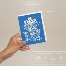 Load image into Gallery viewer, Blue Flower Bouquet - Thank You Card