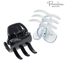 Load image into Gallery viewer, Parcelona French Classic Large Pony Cellulose Jaw Hair Claw for Women and Girls: Shell-Black