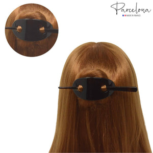 French Oval Hair Barrette with Stick